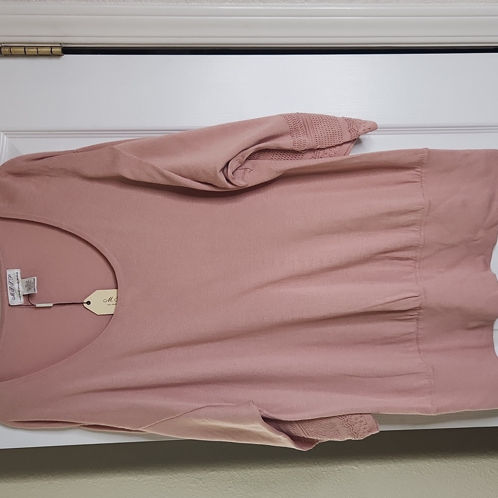 M.S.S.P Pink‎ sweater dolman style top, size 1X